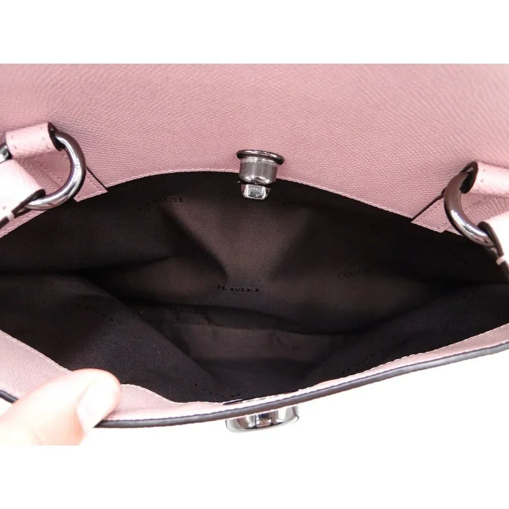 COACH Cross Grain Leather Large Folio Tote‎ Travel Luggage Business Bag Pink NWT - Picture 8 of 16